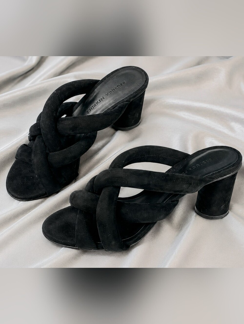 Rebecca Minkoff Black Leather Suede Sandals